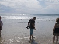 Sur la plage, première prise de température