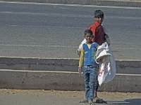 Enfants sur l'autoroute entre Jaipur et Bikaner