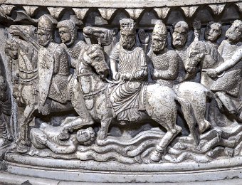 Les fonds baptismaux - détail